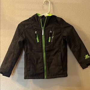 Zero Xposur Black and Green Hooded Jacket size 7